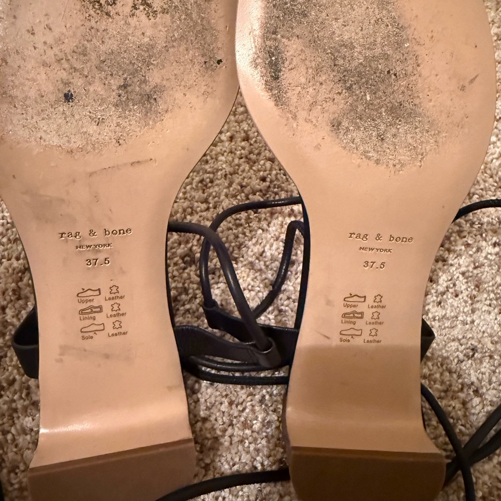 Rag & Bone Black Leather Strappy Sandals - Picture 4 of 5